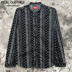 シャツ supreme s/s Band collar shirt black 2026年最新】Supreme Band Collar Shirt 18 ssの人気アイテム - メルカリ