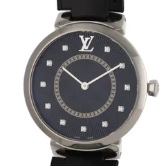 【中古】 LOUIS VUITTON ルイ・ヴィトン タンブール スリム MM QA144 Qz クォーツ モノグラム ダイヤモンド 11PD 腕時計 レディース 26000191 AOのサムネイル