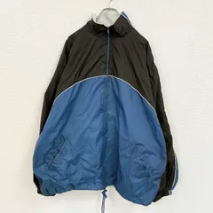 ～00s　Basic Condition Gia　フルジップナイロンジャケット　無地　黒　ブラック　青　ブルー　XLサイズ　古着【値引き交渉OK！】