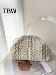 バッグ レディース クラッチバッグ レディース ニットハンドバッグ、カラフルパッチワーク大容量クラシックレトロコインケース、休暇旅行に適しています