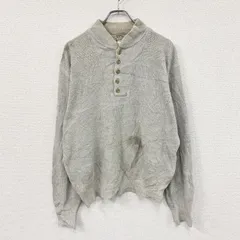 90s　L.L.Bean　エルエルビーン　ハーフボタンコットンニットセーター　ヴィンテージ　灰色　グレー　Mサイズ　古着【値引き交渉OK！】