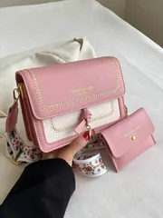 バッグ レディース ショルダーバッグ ファッショナブルな女性用ハンドバッグ、多用途な新しいクロスボディバッグ、カジュアルなカラーブロックデザイン、小さな四角いバッグ、幅広いストラップ、パーティー、デート、学校、アウ