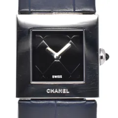 シャネル CHANEL マトラッセ ブラック クォーツ レディース 美品
