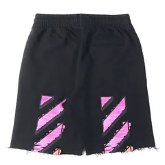 【美品】OFF-WHITE オフホワイト パンツ ブラック 黒 サイズ:S | 21SS マーカーロゴ カットオフ スウェットショーツ Marker Sweat Shorts | ズボン ボトムス ショートパンツ【メンズ】【中古】のサムネイル