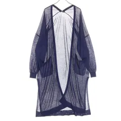 美品 VIVIENNE TAM ヴィヴィアンタム 長袖 シースルー ロング カーディガン 38 ネイビー レディース 古着のサムネイル