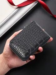 バッグ メンズ ハンドバッグ ' メンズスリムPUカードホルダー - ストーンテクスチャ、ジッパー開閉、マルチカードスロット、耐久性のあるPU素材、ポータブルクレジットカード収納、透明ウィンドウ、ミニマリストデザイ