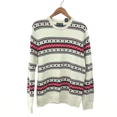 chaps チャップス 長袖ニット サイズ:M コットン100％ ノルディック柄    ホワイト/レッド メンズ / 241004012680のサムネイル
