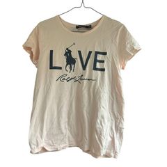 Polo Ralph Lauren Tシャツ ピンク ロゴ プリント 半袖 XS - メルカリ