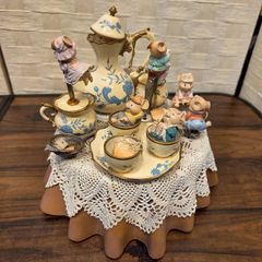 【希少】【新品】エネスコENESCO オルゴールフィギュアネズミ ティータイム 希少】【新品】エネスコENESCO オルゴールフィギュアネズミ ティー