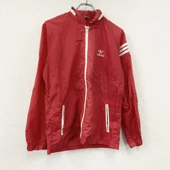 ～80s　adidas　アディダス　デサント　トラックジャケット/ジャージ　ラグランスリーブ　トレフォイルロゴ　赤　レッド　Lサイズ　古着【値引き交渉OK！】