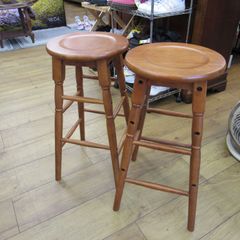 CHERRY オーバルチェア 木製 2脚 桜屋 カウンターチェア ハイチェア