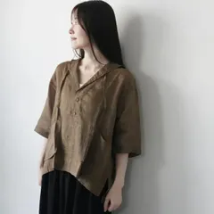 LAITERIE (レイトリー) | ラミーテンセルフレンチ綾 セーラーシャツ (brown) | トップス シャツのサムネイル