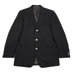 ヴェルサーチクラシックVERSACE CLASSIC V2 ウールストライプメタルボタンジャケット チャコール48のサムネイル