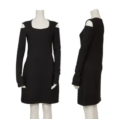 ヘルムートラングHELMUT LANG ウールオープンショルダーカットソー 黒Sのサムネイル