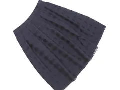 Reflect リフレクト ラメ ボーダー プリーツ スカート size11/濃紺 ■◇ レディース