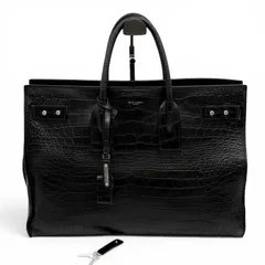 SAINT LAURENT PARIS サンローランパリ ラージ サック ド ジュール クロコ型押し ブラック 631526 レディース ハンドバッグ 稼働品のサムネイル