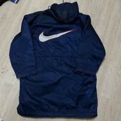 NIKE 90s ビックスウォッシュ オールドスクール フリース裏地 ロング アウター L/100
