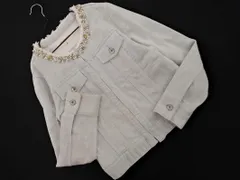 MISCH MASCH ミッシュマッシュ ビーズ ノーカラー ジャケット size38/ライトグレー ■◇ レディースのサムネイル