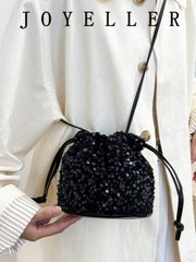 Women's Bag Shoulder Bag Elegant Small Bag, Vintage Delicate Sequins, New Lucky Bag, Personalized Pearl Jewelry, Western Style Versatile, Compact Crossbody Bag (Le