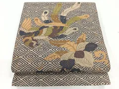 平和屋着物◎太鼓柄　京袋帯　花鳥文　正絹　逸品　CABG1543nb