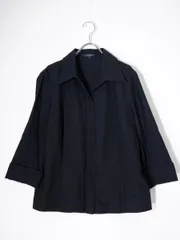 BURBERRY LONDONバーバリー ロンドン 大きいサイズ イタリア製生地 比翼デザイン コットンレーヨンブラウス シャツ【13】【LSHA79364】のサムネイル