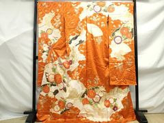 おまとめ専用オンワード 振袖 正絹 金彩 駒刺繍 オレンジ 花柄 オンワード 振袖 正絹 金彩 駒刺繍 オレンジ 花柄 鳳凰紋意匠成人式