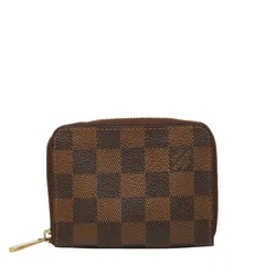 ルイ ヴィトン ダミエ ジッピーコインパース コインケース カードケース M63070 ブラウン PVC レディース LOUIS VUITTON【228-70355】