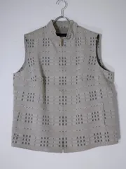 BURBERRY LONDONバーバリー ロンドン 大きいサイズ コットンジャガードシャドチェック フルジップベストジャケット【13ABR(44)】【LJKA77581】のサムネイル