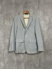 POLO RALPH LAUREN ポロ ラルフローレン 綿100％ ストライプ柄 ジャケット sizeM/白ｘ水色 ■◇◎メンズのサムネイル