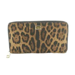 ドルチェ&ガッバーナ ドルガバ DOLCE&GABBANA 長財布 ラウンドファスナー 小銭入れ レオパード柄 茶 /MI ■OSのサムネイル