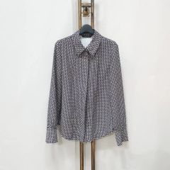 グッチ本物シルク100％グッチ柄シャツブラウス42 - メルカリ
