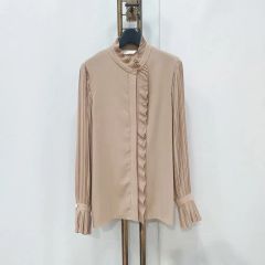 アナイ＊とろみ感ストレッチジョーゼット ゆるいピンタック ノーカラー