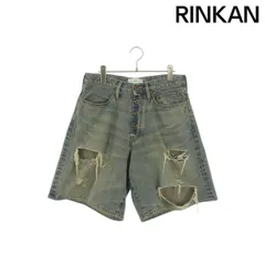 シュガーヒル  DAMAGED MODERN DENIM PANTS SHORTS クラッシュ加工デニムハーフパンツ メンズ 32