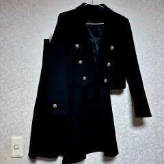 スーツセットアップ クロップドジャケット プリーツミディスカート ゴス ゴシック ゲストルック