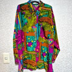 KORET 総柄シャツ ボタニカル柄 レトロ ゆったり - メルカリ