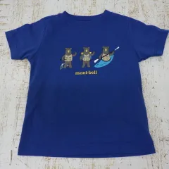 モンベル mont-bell Tシャツ 半袖 キッズ 子供服 青 ブルー 100 中古品