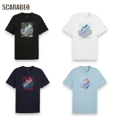 PUMA プーマ 半袖 Tシャツ メンズ レディース ユニセックス グラフィックTシャツ ロゴT スポーツカジュアル スポカジ 綿混 2026SS 694087 47：シーフォーム L