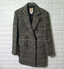 jingquei ロゴパターン ロングコート XL - メルカリ