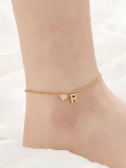 ジュエリー レディース フットアクセサリー ハート & レターデコ レイヤードアンクレット