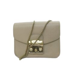 美品】Furla メトロポリス チェーンショルダーバッグ グレージュ
