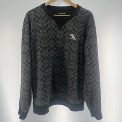 【中古】COACH シグネチャー クリーチャー クルーネック スウェットシャツ サイズXL ブラック 総柄 CB892[19]のサムネイル