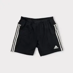 2XL adidas アディダス エアロレディ トレーナー 밴딩 ハーフパンツ ショートパンツ ブラック チャコール