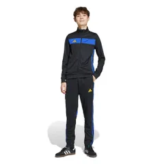 アディダス サッカー ジャージ上下セット キッズ キッズ ティロ エッセンシャル トラックスーツ ユニセックス子供 KSQ97 ブラック/セミルシッドブルー/クルーイエロー (JX [ブラック/セミルシッドブルー/クルーイエロー (JX2218)] [160]