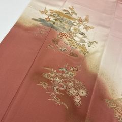 D715 訪問着 汕頭刺繍 葡萄 正絹 着物 袷 極美品 - メルカリ