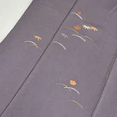 縮緬 付け下げ 正絹 一つ紋 飛び柄の刺繍 袷 着物 MK-8050