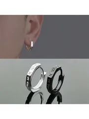 ジュエリー メンズ イヤーアクセサリー 1ペア ファッショナブルなローマ数字装飾メンズイヤリング シンプルなパーソナライズされたカップルイヤーカフパーティーアクセサリージュエリーギフト