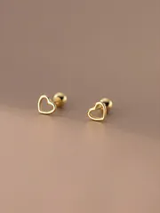 ジュエリー レディース イヤーアクセサリー シンプルなハート型スタッドピアス 925スターリングシルバー レディース向け