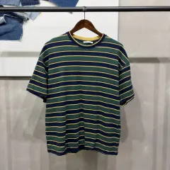 (95) ザラ ZARA カジュアル バイカラー ストライプ 半袖 Tシャツ