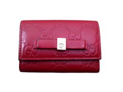 GUCCI グッチ シマ 6連キーケース リボン GG柄 レッド レザー