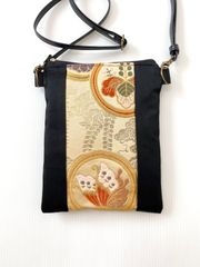 和柄 帯　リメイク　刺繍 2way ショルダーバッグ 巾着バッグ　ポーチ　セット 和柄 帯 リメイク 刺繍 2way ショルダーバッグ 巾着バッグ ポーチ